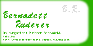 bernadett ruderer business card